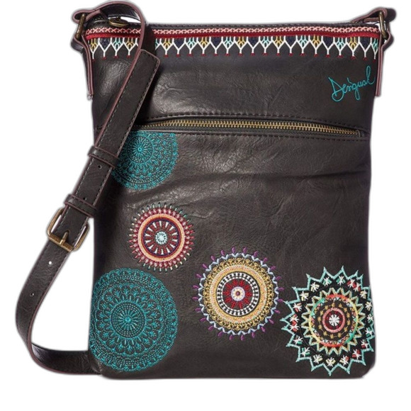 Desigual Handbags - DESIGUAL Siara Ghana Bag Leather Purse Crossbody embroidered boho bohemian